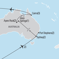 Map of the Make a Difference: Australia Tour | Explorica