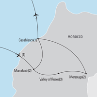 Map of Volunteer in Morocco Educational Student Tour and Trip | Explorica