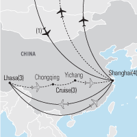 China and Tibet Educational Tour Map