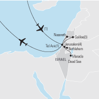Map of Israel Highlights Tour