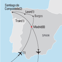 World Youth Day 2011: Madrid & Northern Spain Tour Map