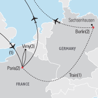 Map of Paris & Vimy Educational Tour