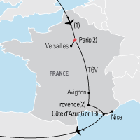 Map of French Studies in France Educational Tour 