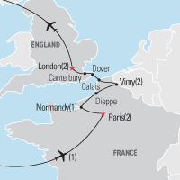 Map of France & England Educational Tour