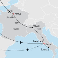 Map of the Paris, Milan & Rome Tour | Explorica