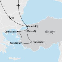 Map of  Turkey Educational Student Tour and Trip | Explorica