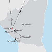 Map of the Nicaragua educational tour