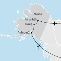 Map of Alaska: Frontier Adventure Educational Student Tour and Trip