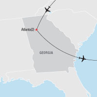 Map of Atlanta: the Big Peach Educational Student Tour and Trip