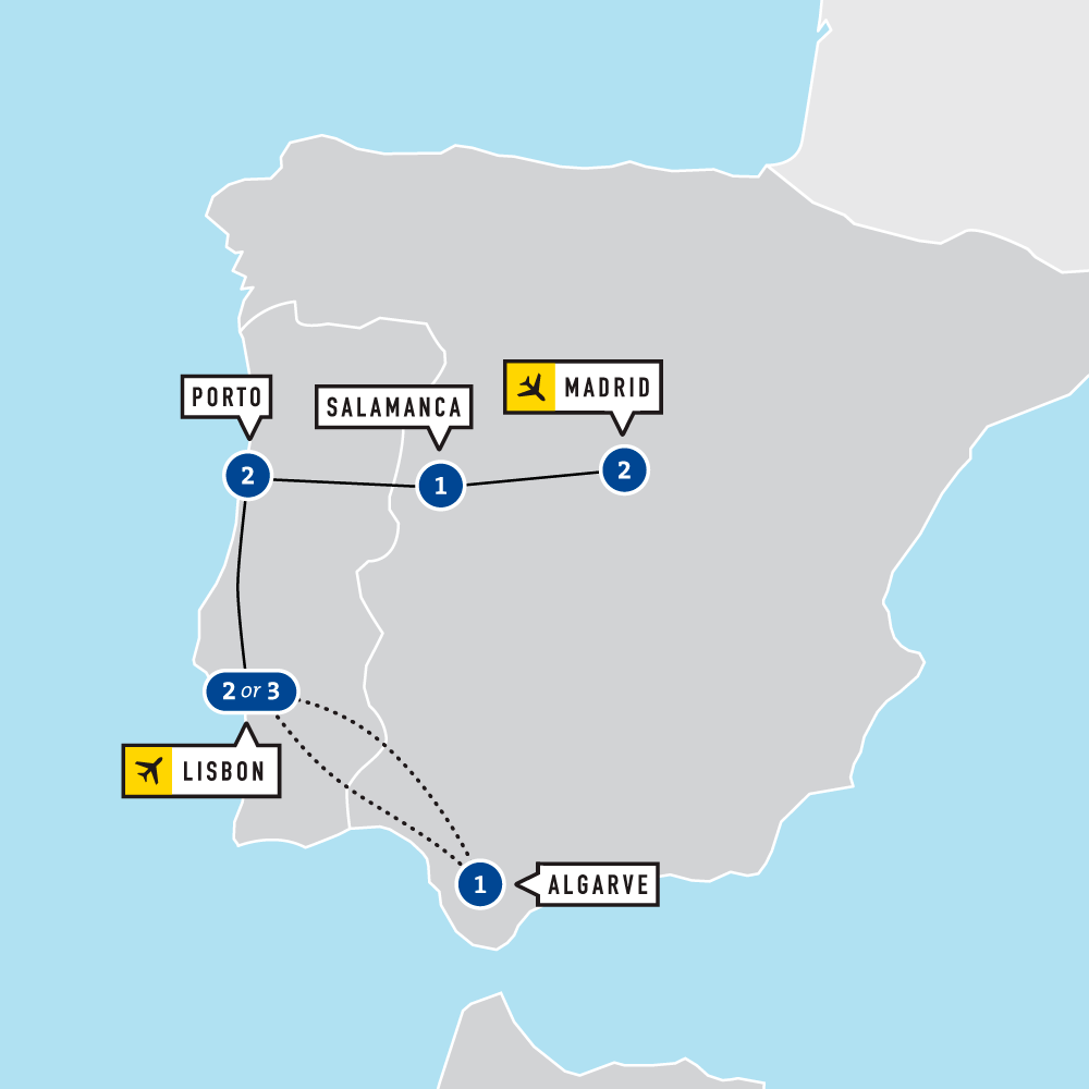 Map of Spain & Portugal Educational Tour