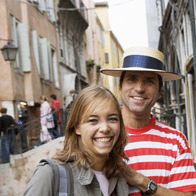 London Paris Switzerland and Italy Educational Tour | Student with Gondolier in Venice