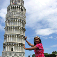 Northern Italy and France Educational Tour | Student at Leaning Tower of Pisa