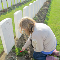 Student at Canadian war gravesite