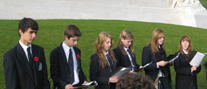 Students at Vimy Ridge Memorial