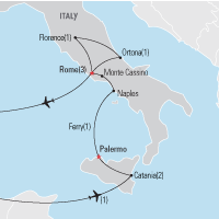 Map of The Italian Campaign Educational Student Tour and Trip | Explorica
