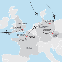 Map of London, Paris & Berlin Educational Student Tour and Trip | Explorica