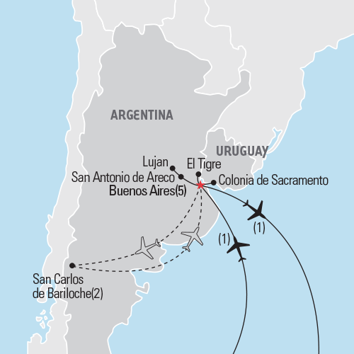 Map of Argentina tour