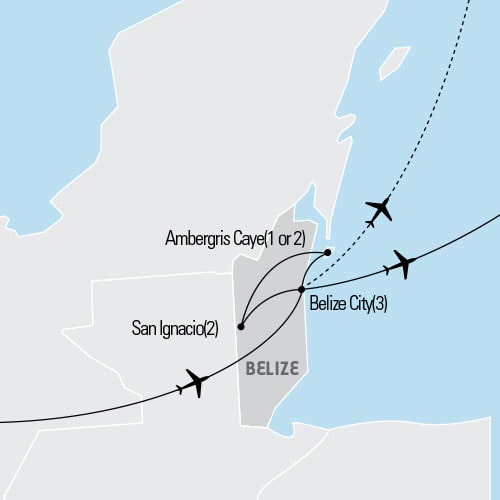 Map of Belize tour