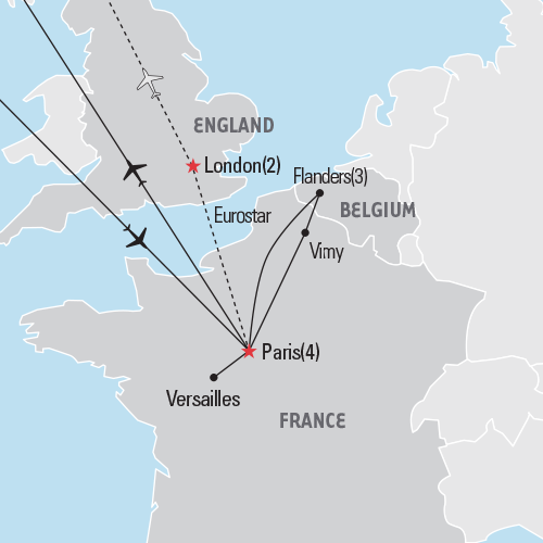 Battle of the Somme tour map