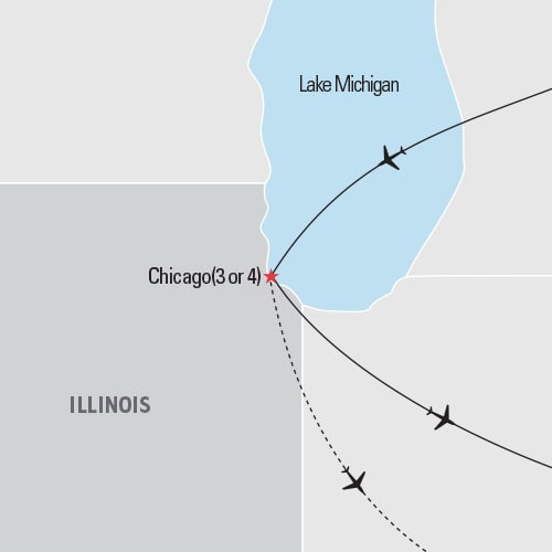 Map of Chicago: Birthplace of the Skyscraper tour