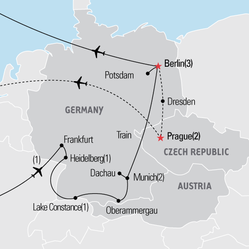 Map of Germany: West & East tour