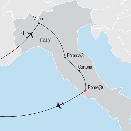 Map of Insider's Italy tour