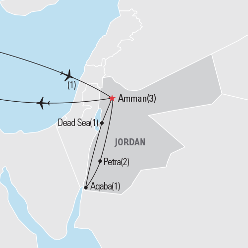 Map of Jordan tour