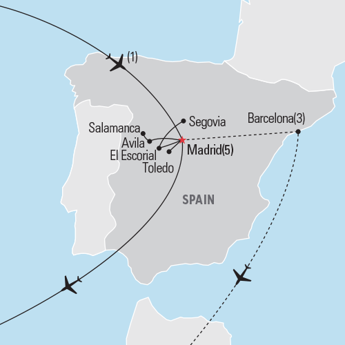 Map of Madrid tour