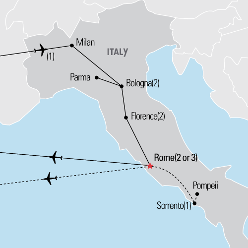 Taste of Italy tour map