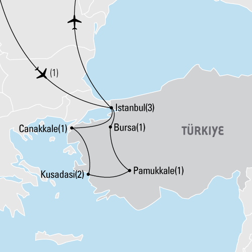 Map of Turkey tour